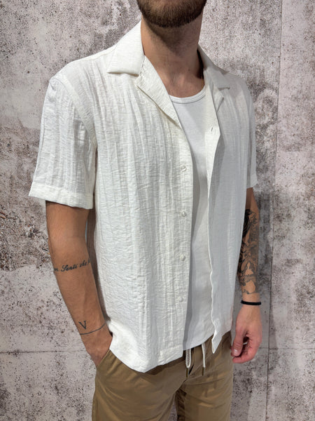 Camicia m/m naturale misto lino
