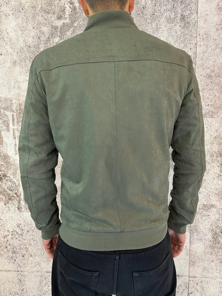 Giubbino mod. college scamosciato verde