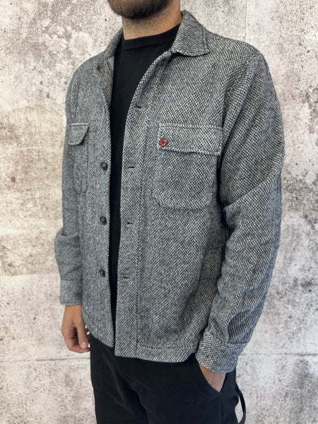 Giacca caldo cotone microfantasia grigio/nera