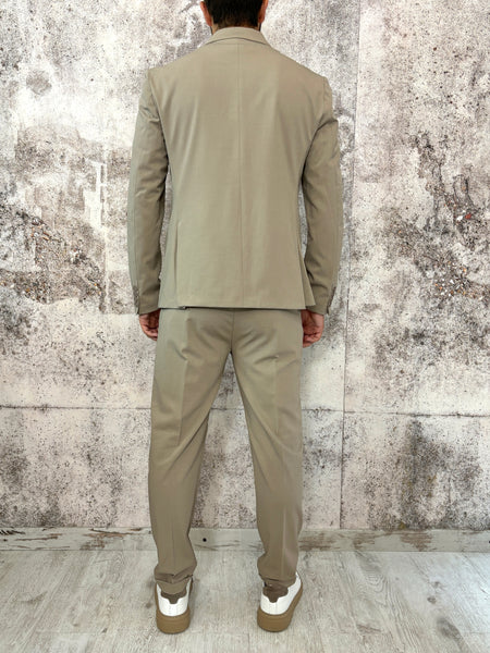 Abito monopetto beige slim fit