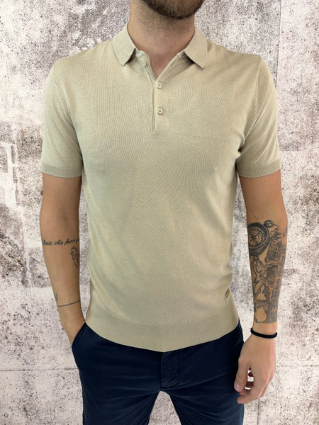 Polo in maglia m/m beige