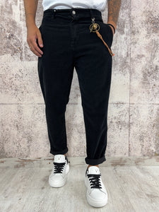 Pantalone nero velluto costine