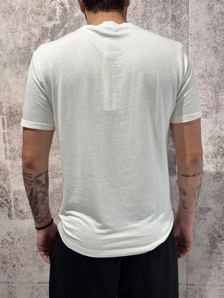 T-Shirt misto lino bianca