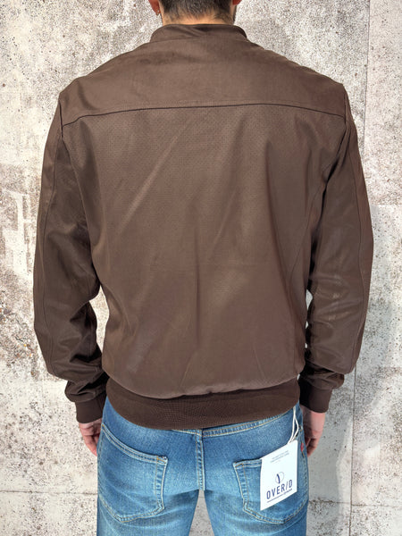 Biker ecopelle scamosciato moro