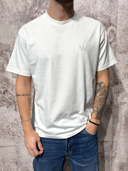 T-Shirt bianca ricamo W