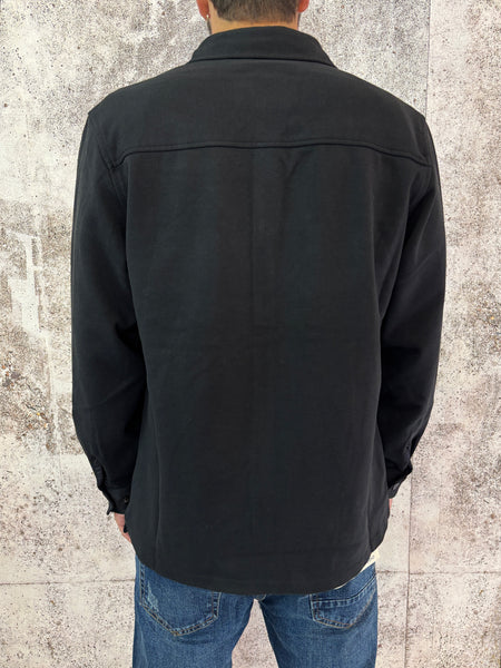 Giacca overshirt in panno nera