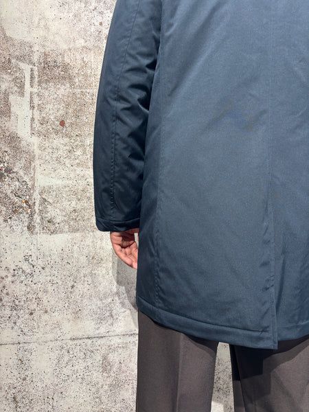 Trench con cappuccio blu