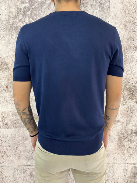 T-Shirt in maglia m/m blu