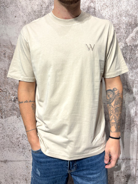 T-Shirt beige ricamo W