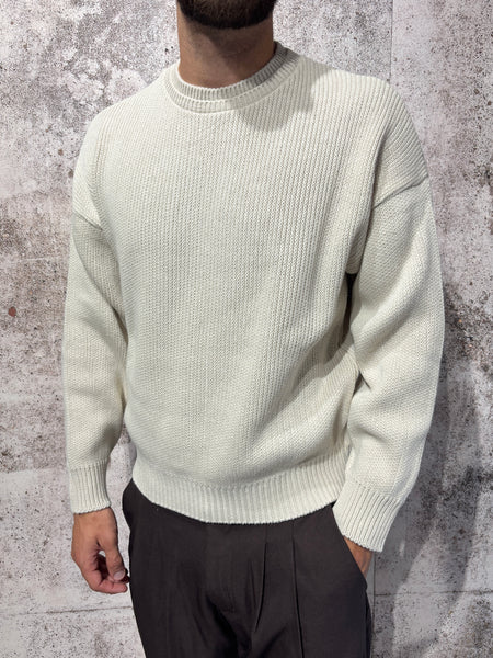 Maglione girocollo beige cropped art. M55