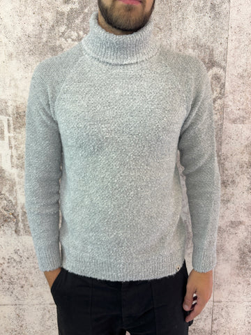 Dolcevita boucle' grigio