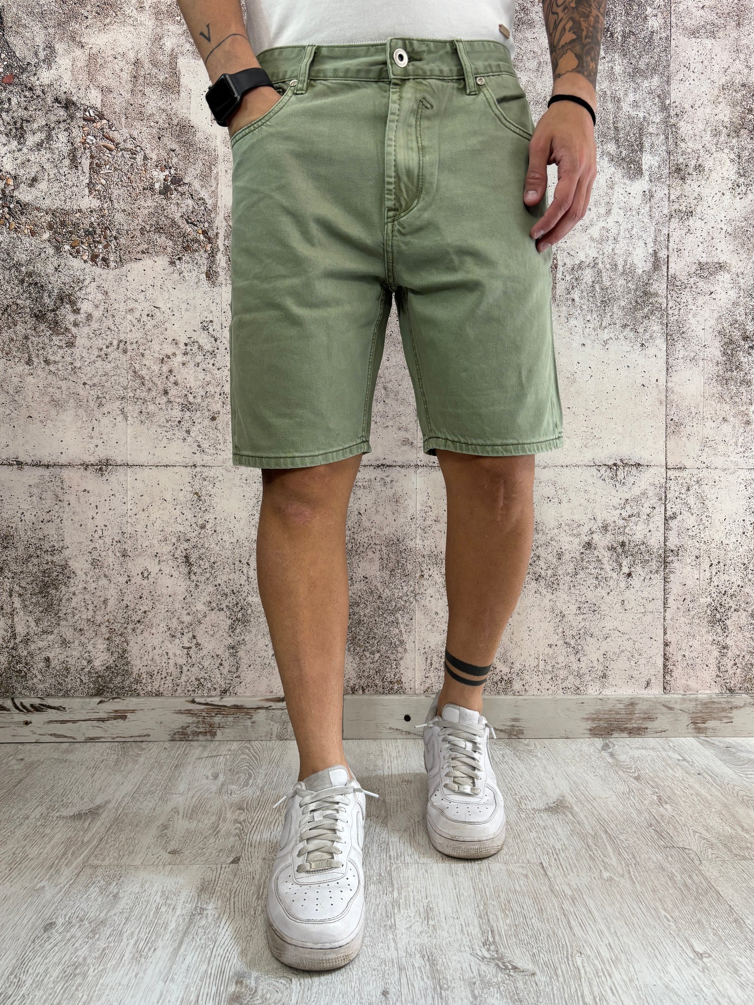 Bermuda jeans verde