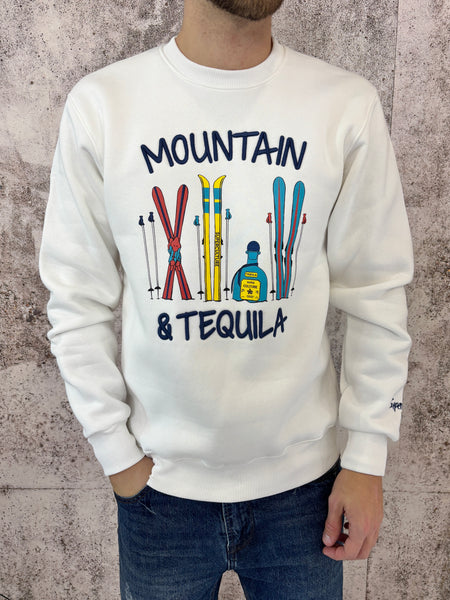 Felpa bianca Mountain & Tequila