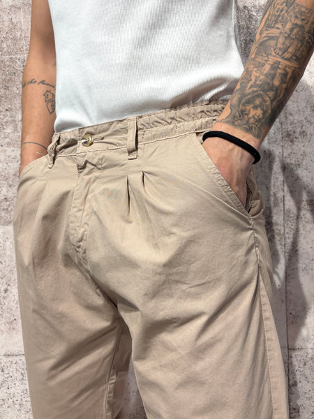 Pantalone beige doppia pinces