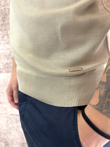 Polo in maglia m/m beige