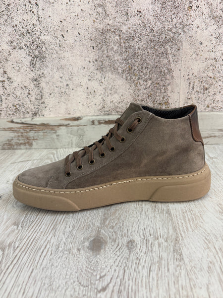 Sneakers alte beige camoscio