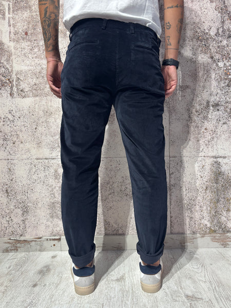 Pantalone chino velluto blu Tahoma
