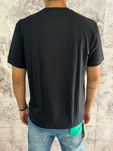 T-Shirt nera toppa orsetto fantasia