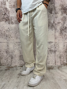 Pantalaccio palazzo misto lino sabbia