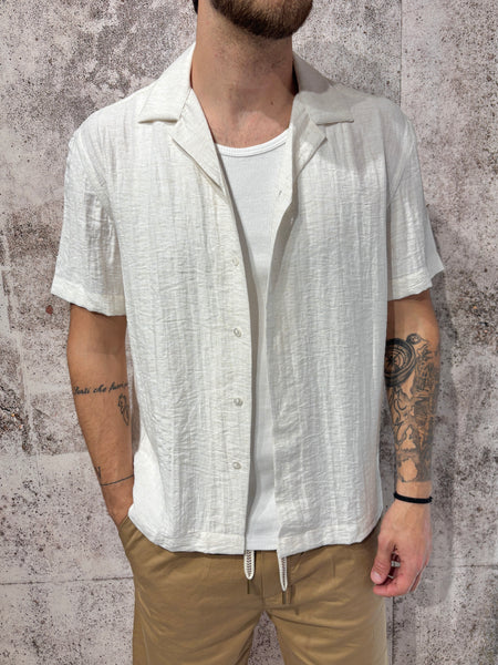 Camicia m/m naturale misto lino