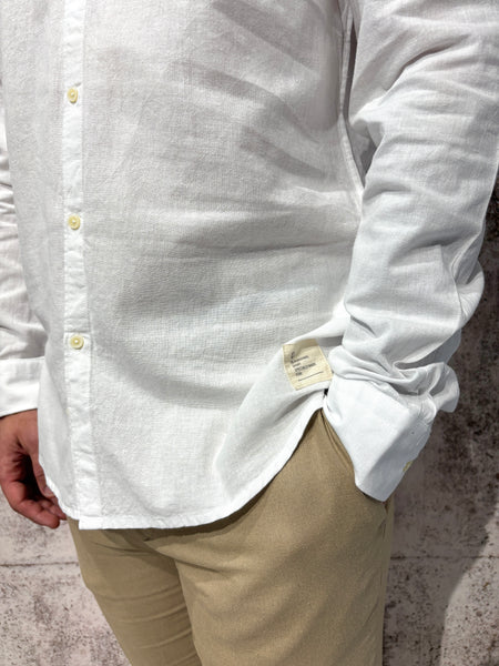Camicia Lino/Cotone bianca