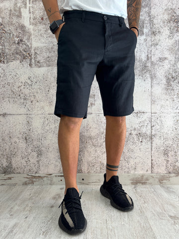Bermuda chino lino nero