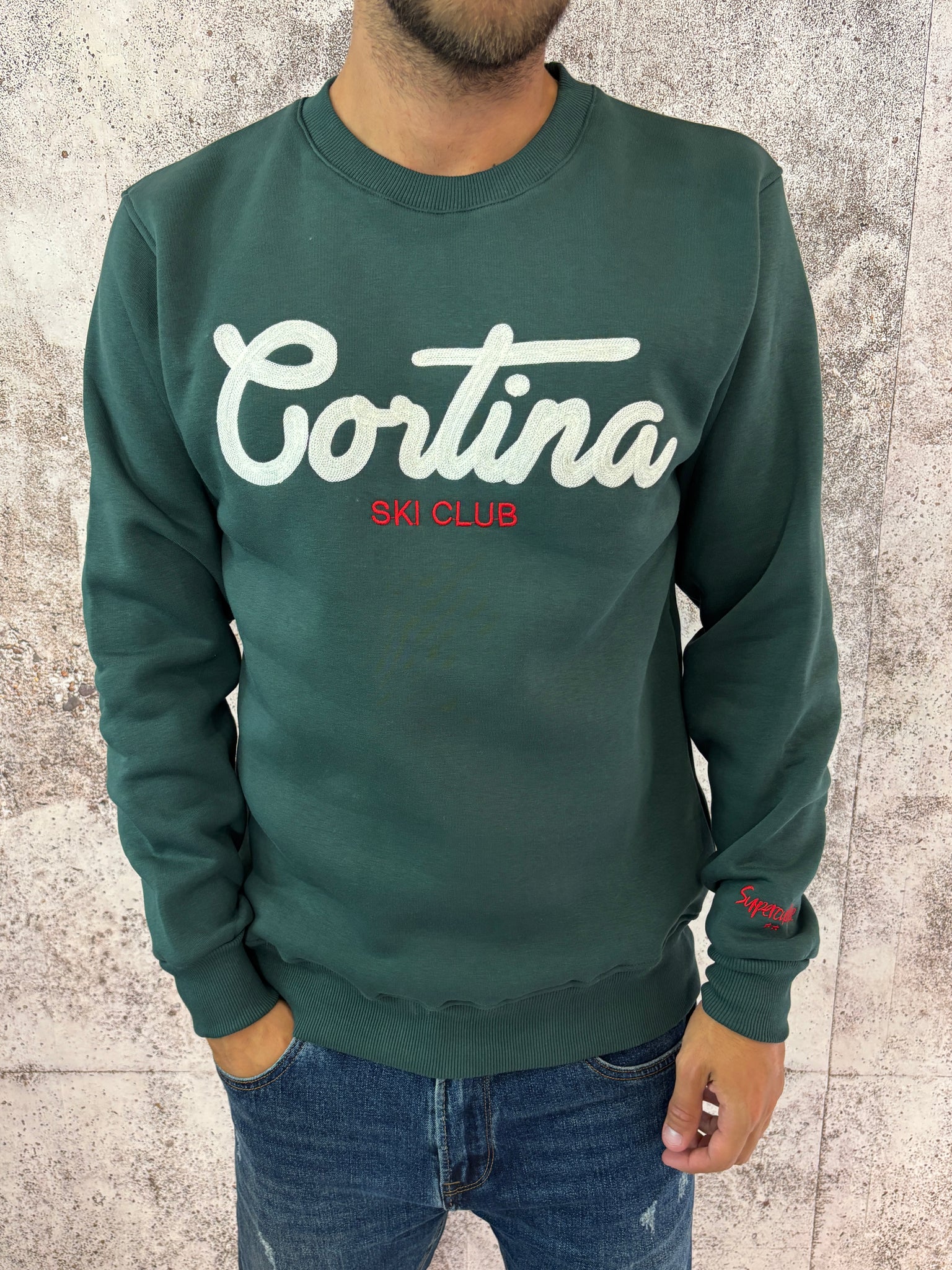 Felpa verde bosco Cortina