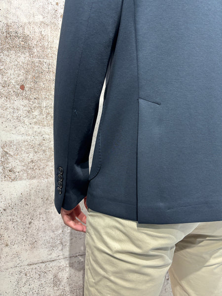 Giacca monopetto jersey blu notte