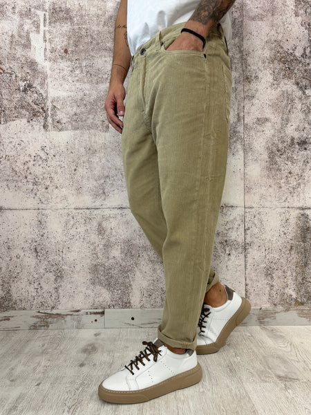 Pantalone velluto beige mod. Cooper
