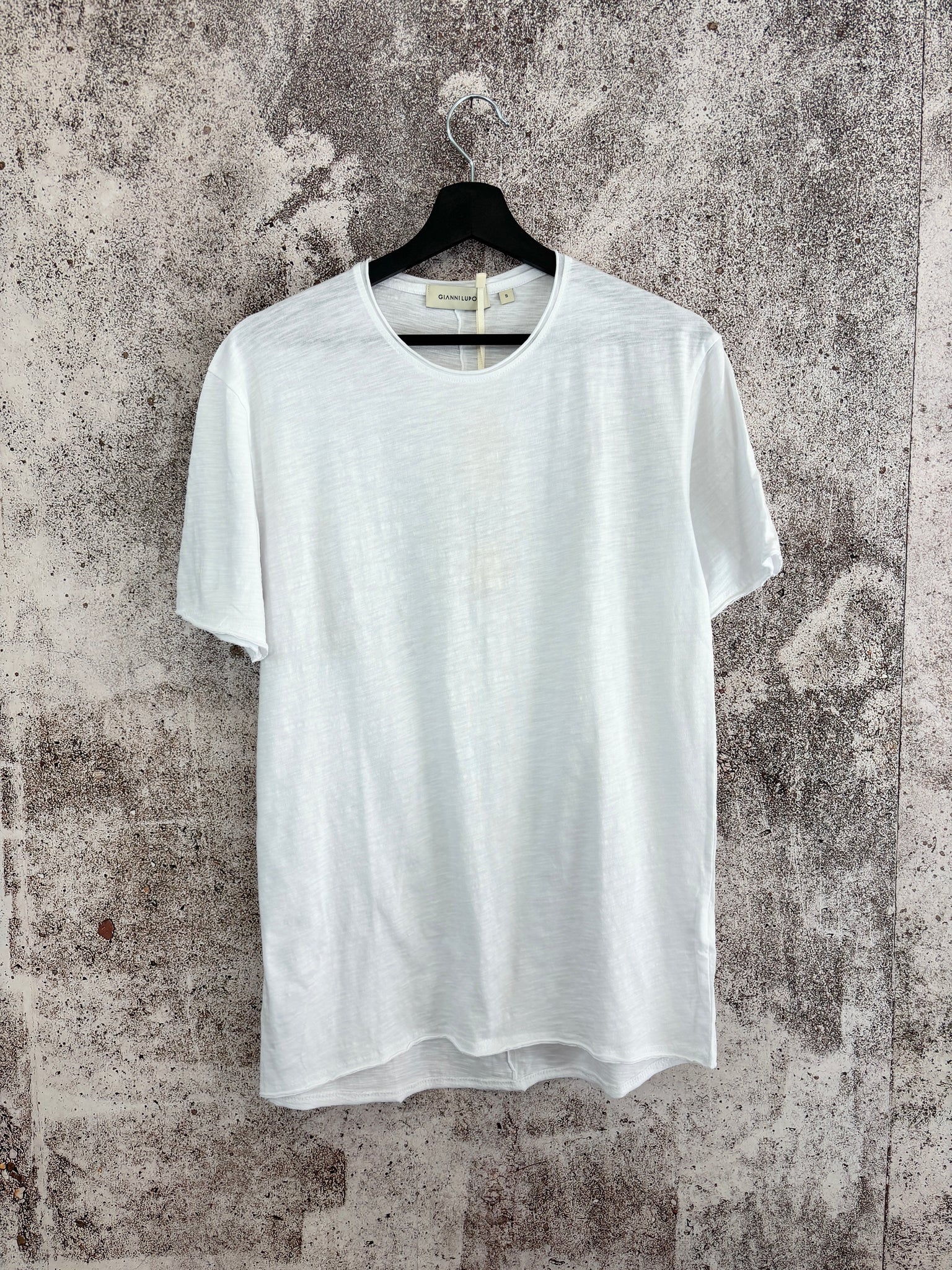 T-Shirt bianca cotone fiammato