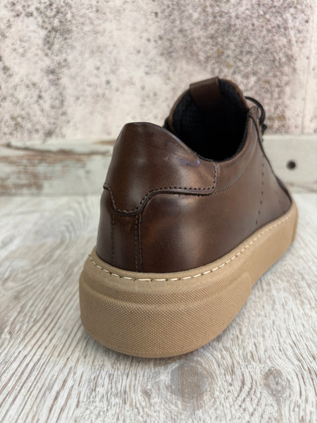 Sneakers pelle marroni