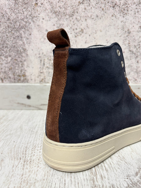 Stivaletto Teddy blu/tabacco