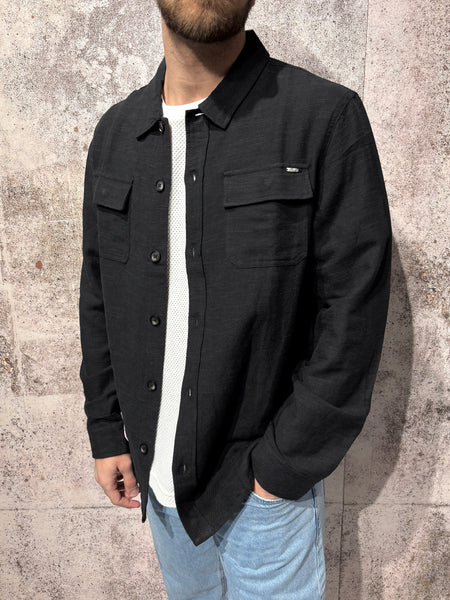 Camicia overshirt ramie' nera
