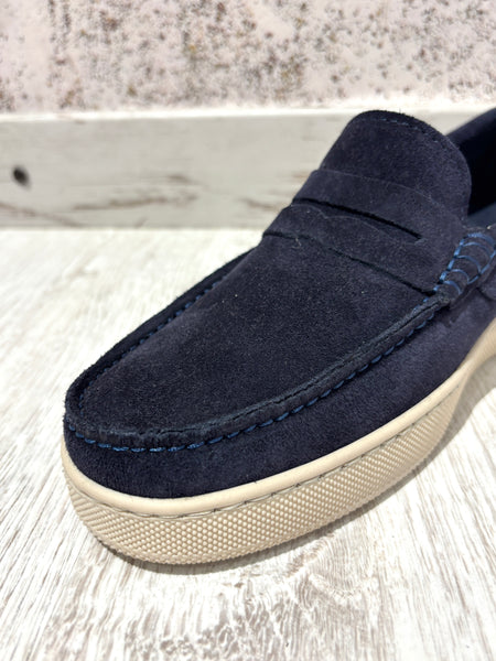 Mocassino camoscio blu