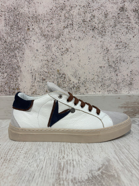 Sneakers Olympic bianca/blu/tabacco