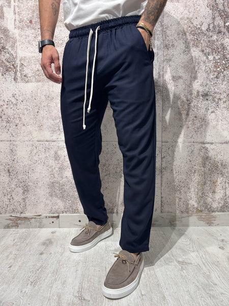 Pantalaccio blu misto lino