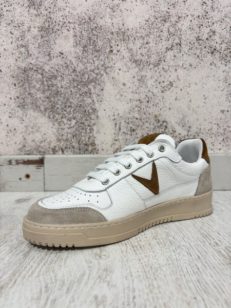 Sneakers College bianca/tabacco