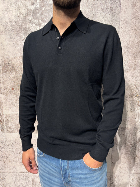 Polo nera m/l in maglia art. GL508