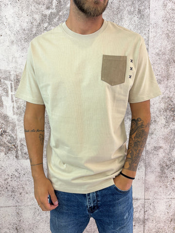T-Shirt beige taschino velluto
