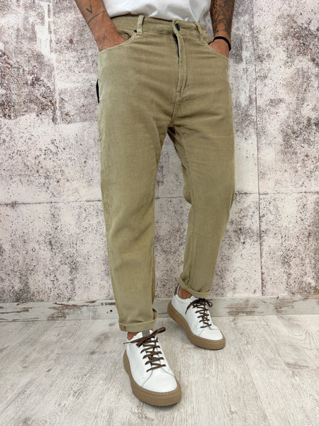 Pantalone velluto beige mod. Cooper