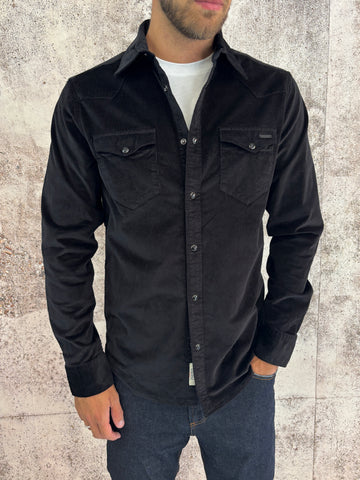 Camicia velluto nera