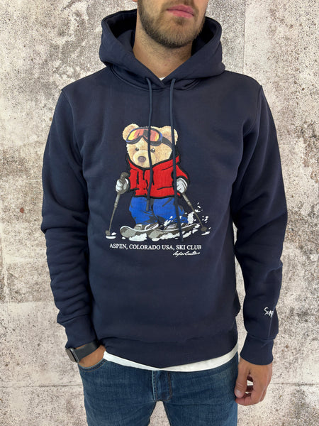 Felpa cappuccio blu Aspen
