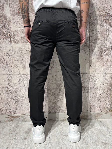 Pantalone chino nero con coulisse