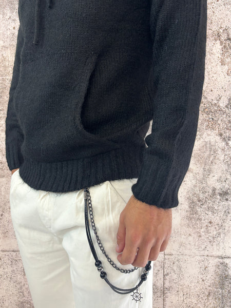 Maglione cappuccio nero