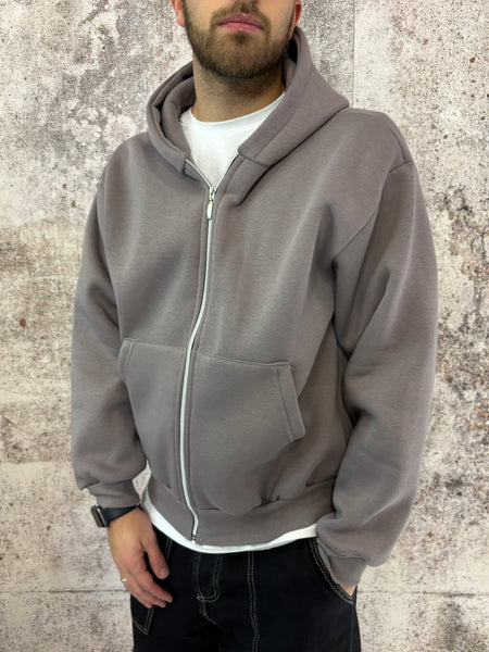 Felpa cappuccio zip ferro