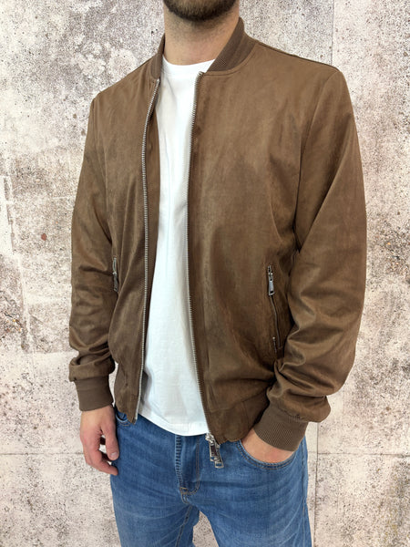 Giubbino bomber scamosciato moro