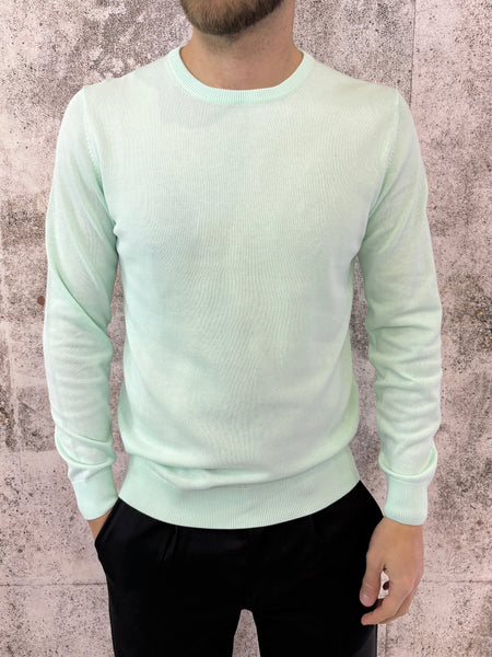 Maglioncino basic verde acqua cotone