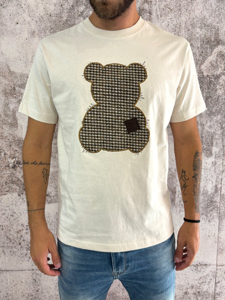 T-Shirt beige toppa fantasia orsetto