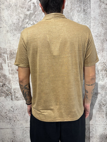 Polo lino camel