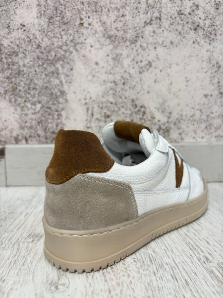 Sneakers College bianca/tabacco